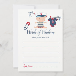 Nautical Boy Baby Advice for Mom Baby Shower Card