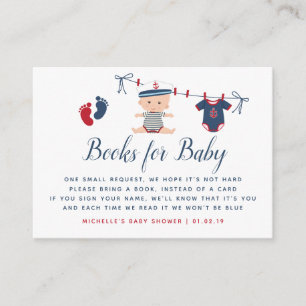 Nautical Boy Baby Shower Book Request Enclosure Card