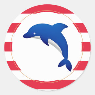 Nautical Boy Baby Shower Classic Round Sticker