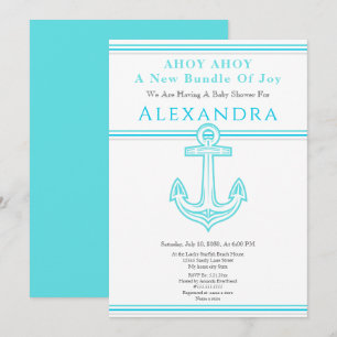 Nautical Boy Baby Shower Turquoise Teal Anchor