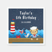 Nautical Boy Monkey Red and Navy Birthday Party