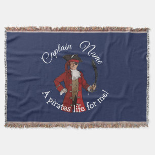 Nautical Boy Party Pirate Throw Blanket