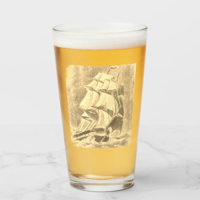 Nautical Brew Glass (Front Filled)