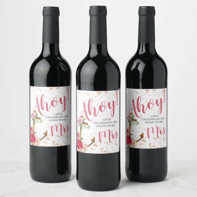 Nautical Bridal shower | Anchor Shower|favours|WIN Wine Label (Bottles)