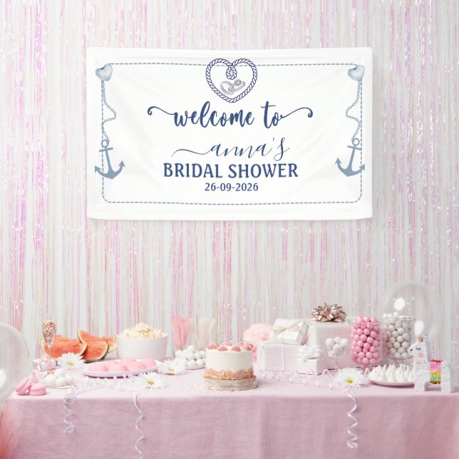 Nautical Bridal Shower Anchor Welcome Banner (Party)