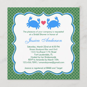 Nautical Bridal Shower Blue/Green Invitation