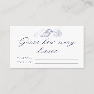 Nautical Bridal Shower How Many Kisses Bridal Game Enclosure Card