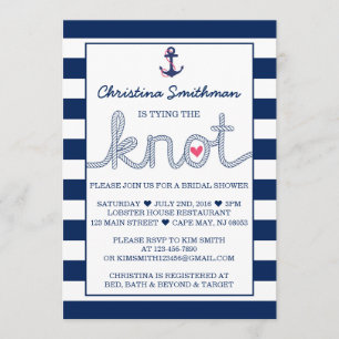 Nautical Bridal Shower Invitation - Tying the Knot