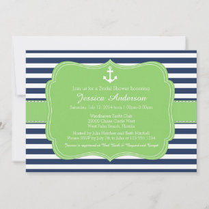 Nautical Bridal Shower or Baby Shower Invitation