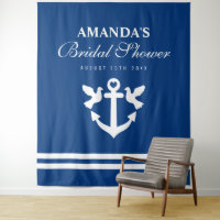 Nautical bridal shower party photo booth backdrop