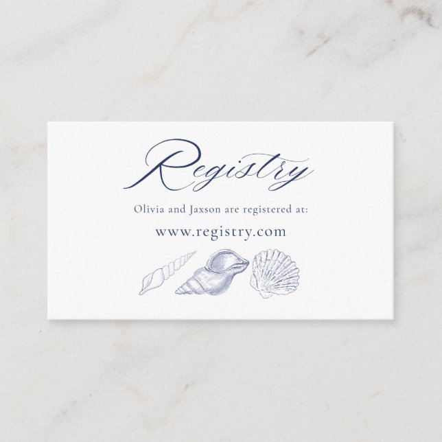 Nautical Bridal Shower Registry Enclosure Card (Front)