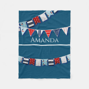 Nautical Bunting Fleece Blanket