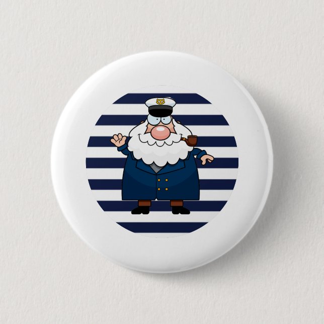 Nautical Captain 2 Inch Round Button (Front)