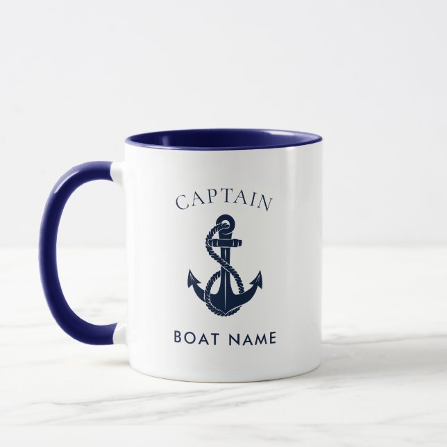 Nautical Captain Boat Anchor Custom Mug (Left)
