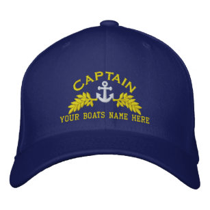 Nautical Captain boat anchor Embroidered Hat