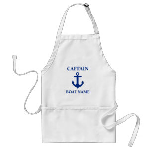 Nautical Captain Boat Name Anchor Standard Apron