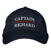Nautical Captain Your Name Custom Embroidered Hat (Front)