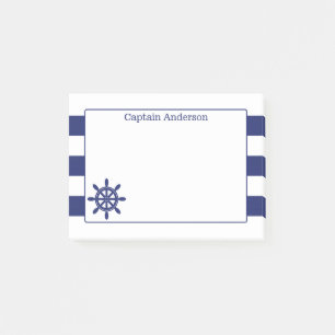Nautical Captain's Wheel Add Name 4 x 3 Post-it Notes