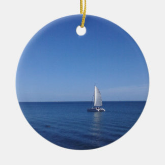 Nautical ceramic christmas hanger ornament