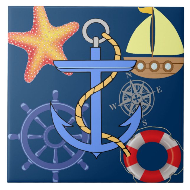 Nautical Ceramic Tile (Front)