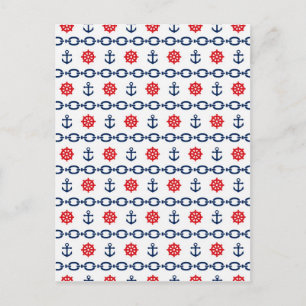 Nautical Chain in Red, White, & Blue Postcard