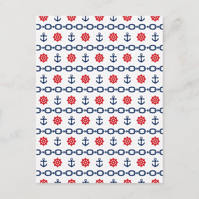 Nautical Chain in Red, White, & Blue Postcard (Front)