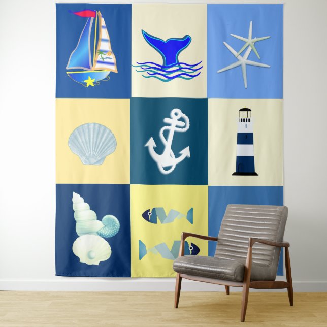 Nautical Charm Tapestry (In Situ)