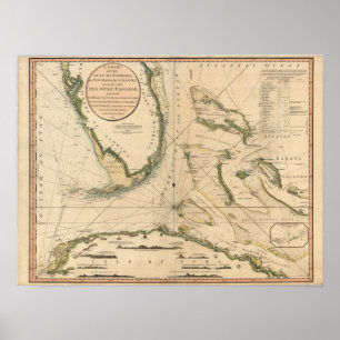 Nautical Chart of the Gulf of Florida