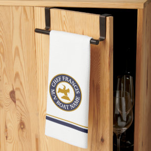 Nautical Chef Sea Bird Logo Kitchen Towel