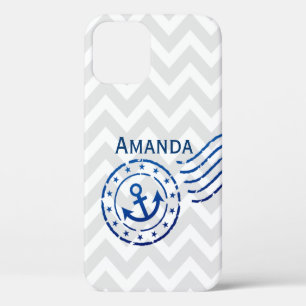 Nautical Chevron & Anchor Seal iPhone 12 Case