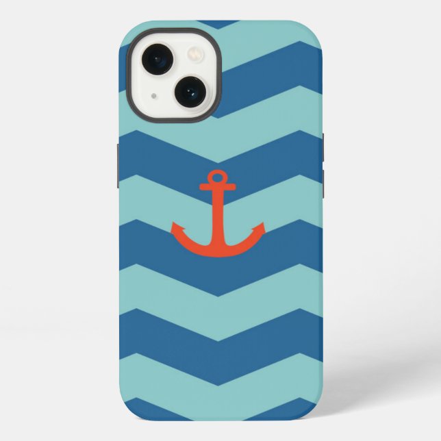 Nautical Chevron Pattern iPhone Case (Back)
