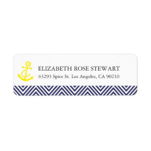 Nautical Chevron Return Address Labels