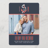 Nautical Chic Wedding Save The Date Card