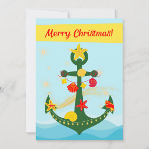 Nautical Christmas Anchor Holiday Card