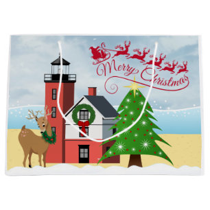 Nautical Christmas Bag with Lighthouse