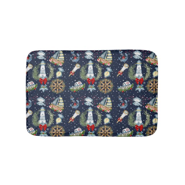 Nautical Christmas Bath Mat (Front)