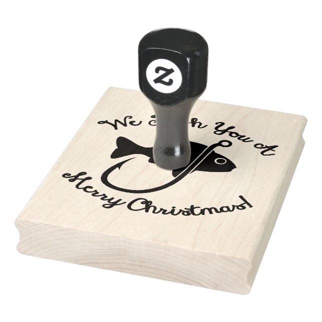 Nautical Christmas | Fish and Hook Rubber Stamp (Stamp)