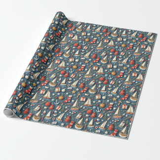 Nautical Christmas Gift Wrapping Paper