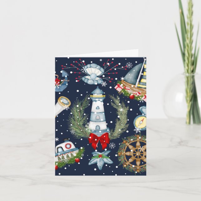 Nautical Christmas Holiday Card (Front)