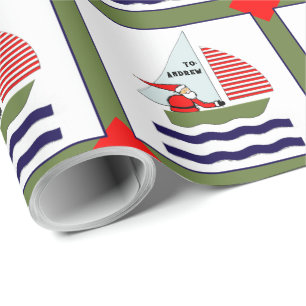 Nautical Christmas Holiday Gift Wrapping Paper