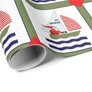 Nautical Christmas Holiday Gift Wrapping Paper