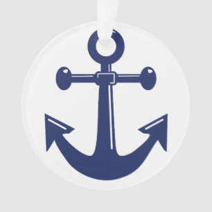 Nautical Christmas Ornaments Acrylic Anchor White