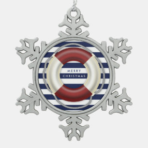 Nautical Christmas Ornaments Personalized Pewter