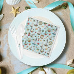 Nautical Christmas Party Beach Coastal Theme Napkin<br><div class="desc">These paper napkins are great for coastal or beach themed Christmas parties or everyday holiday use. The nautical holiday design is full of sailing ships,  lighthouses,  anchors,  buoys,  ship’s wheels,  starfish and seashells,  all decorated with holiday greenery,  berries,  poinsettia and holly.</div>