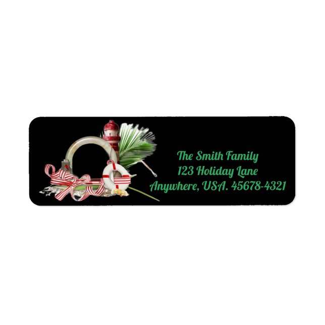 Nautical Christmas Return Address Label (Front)