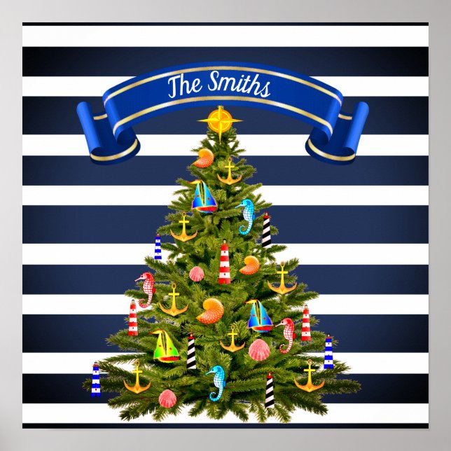 Nautical Christmas Tree Custom Poster (Front)