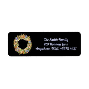 Nautical Christmas Wreath Return Address Label