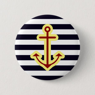 Nautical Classic Anchor 2 Inch Round Button