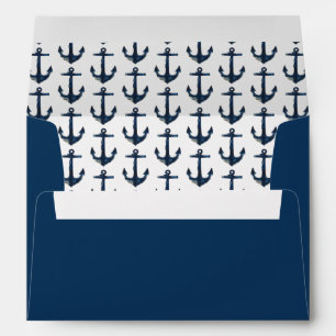 Nautical Coastal Anchor Modern Navy Blue  Envelope