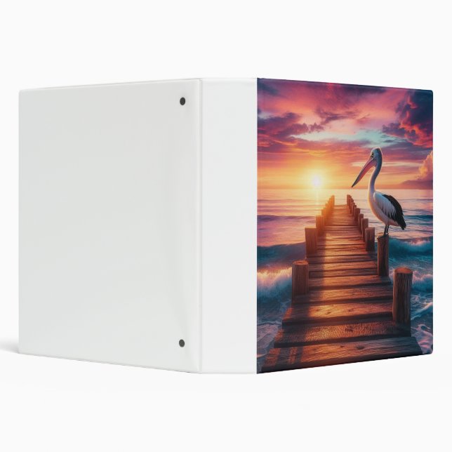 Nautical/coastal/beach pelican sunset  binder (Background)